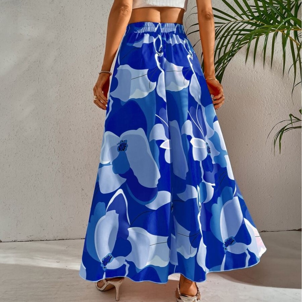 Bohemian Floral Tropical Print Maxi Skirt - Picture 5 of 10